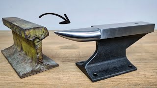 I turn a Railroad Track into an Anvil Simple amp Easy DIY  Homemade Anvil [upl. by Epifano]