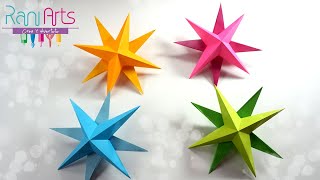 ESTRELLAS 3D de PAPEL Fácil  DIY  3D PAPER STARS easy [upl. by Ahsim]