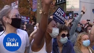 Biden supporters dance to Trumps rally theme song YMCA [upl. by Repooc]