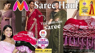 MYNTRA SAREE HAUL  Myntra viral jimmy chooChiffonGeorgette saree meeshomyntrasareemyntrahaul [upl. by Servetnick]