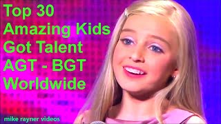 Top 30 Amazing Kids Got Talent Auditions of All Time Best Singing Dancing Magic AGT  BGT Worldwide [upl. by Ahsieyn]