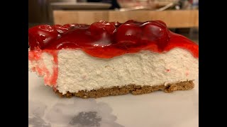 Easy 3 Ingredient No Bake Cherry Cheesecake [upl. by Berneta]