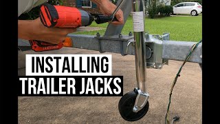 HOW TO Mount A New TRAILER JACK  Quick Installation Guide  Boat Trailer [upl. by Colinson]