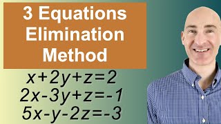 Solving Systems of 3 Equations Elimination [upl. by Campball]