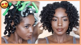 HOW TO Defined amp Bouncy Flexi Rod Set On Stretched Short  Medium Length 4 Type Hair [upl. by Mcclenon669]