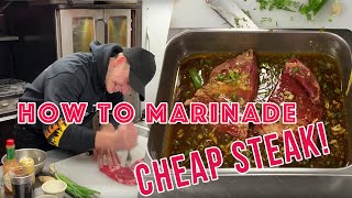 How to Marinade Cheap Steak  The College Cooking Show [upl. by Reppep811]