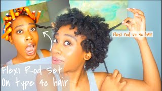 Flexi Rod Set On Short 4C Natural Hair MoreMaddie [upl. by Orabelle]