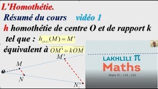 Transformations  4  Lhomothétie  vidéo1 Résumé du cours TCS [upl. by Innek842]