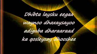 Somali Lyrics Song  Heestii  Dhab Ufiirso  Codadkii  Birimo Iyo Kooshin [upl. by Yajet]