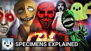 All Specimens from Spookys Jumpscare Mansion Explained [upl. by Akinit]