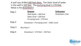 Well Drawdown  Texas Class D Water Math [upl. by Jeminah130]