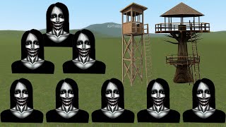 Kuchisake Onna Vs Towers In Garrys Mod [upl. by Aihsit]