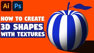 3D Shapes with Textures  Adobe Illustrator Tutorial [upl. by Clio619]