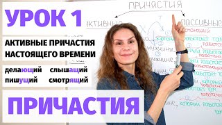 Урок 1 Активные причастия настоящее время  Причастия [upl. by Alleyn]