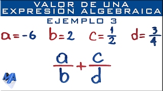 Valor numérico de expresiones algebraicas  Ejemplo 3 [upl. by Sivram72]