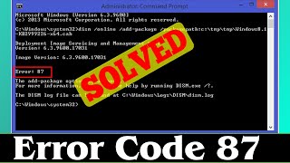 SOLVED How to Fix Error 87 Code Problem 100 Working [upl. by Dicks]