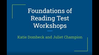 Workshop 1  Foundations of Reading Test FoRT  Test Logistics and Phonological Awareness [upl. by Miett453]