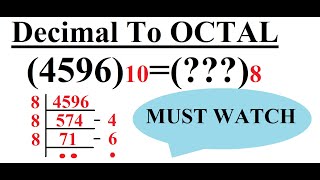 Decimal to OCTAL conversion Number Systems [upl. by Enisamoht741]