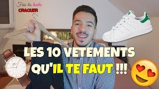 TOP 10 VÊTEMENTS basiques INDISPENSABLES  Tuto stylemode HOMME [upl. by Thorpe649]