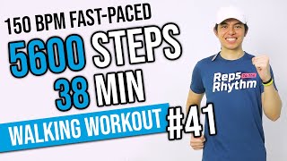 150 BPM FastPaced Workout • 5000 Steps in 38 Min • Walking Workout 41 • Keoni Tamayo [upl. by Jenette]