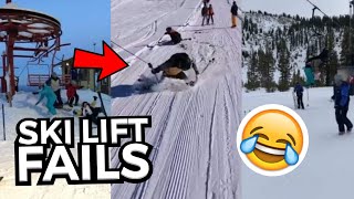 FUNNIEST Ski Lift Fails  Skiers amp Snowboarders Falling Off Ski Lifts 😂 [upl. by Adnolor210]