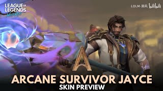 Arcane Survivor Jayce Skin Preview  Wild Rift [upl. by Eelirem600]