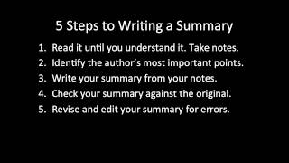 How to Write an Effective Academic Summary Paragraph [upl. by Demmahum766]