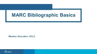 MARC Bibliographic basics [upl. by Ellerrehc]