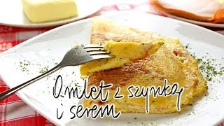 Omlet z szynką i serem  SmacznePrzepisyTV [upl. by Rusticus]