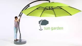 Sun Garden  Easy Sun Parasol set up amp cover [upl. by Landahl]