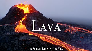 Volcano amp Lava 4K  Scenic Relaxation Film With Calming Music [upl. by Maris896]