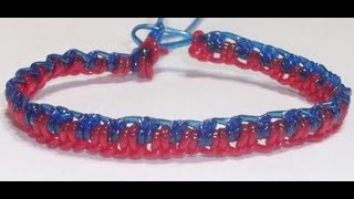 TUTORIAL DIY COMO HACER UNA PULSERA CON HILO DE PLASTICO EN ZIG ZAG ZIPPER CREMALLERA [upl. by Llij]