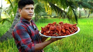 SIMPLE CRISPY CHICKEN FRY RECIPE  Cooking and eating delicious  Village Food Channel [upl. by Pharaoh]