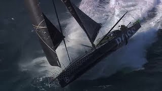 Alex Thomson 33 knots sailing with Paulo Mirpuri in big waves  fast and wild [upl. by Zetroc]