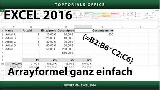 Arrayformel ganz einfach mit Excel [upl. by Truitt408]