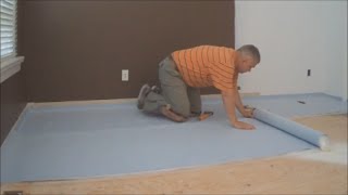 How to Install Underlayment for Laminate Flooring Installation Mryoucandoityourself [upl. by Hteazile]