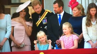 British Royal Family Depart amp Meghans BALCONY DEBUT ALL MOMENTS  Trooping The Colour 2018 [upl. by Launce]