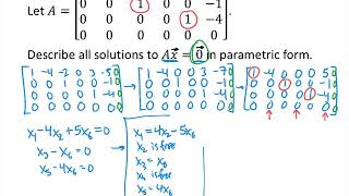 Linear Algebra Example Parametric Solutions [upl. by Teak]