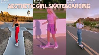 Aesthetic Girl Skateboarding  TikTok Compilation [upl. by Sarson]