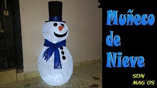 Muñeco de Nieve GIGANTE con Luces  How to Make Snowman DIY [upl. by Shipman719]