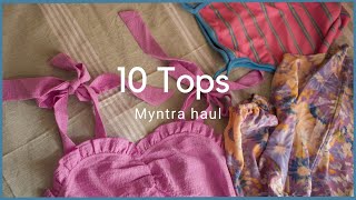 Myntra Tops Haul  10 Tops  Discounts ft Hubble [upl. by Sivaj535]