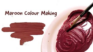 Maroon Colour Making  How to make Maroon Colour  Acrylic Colour Mixing  Almin Creatives [upl. by Lorilyn]