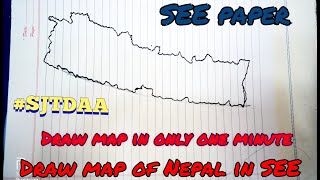 Draw map of Nepal easily Map of Nepal in SEE paper SEE 207778 [upl. by Anisirhc390]