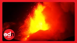 Spectacular Eruption as Mount Etna Spews Lava into Sky [upl. by Aristotle365]