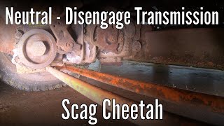 How to disengage the hydrostatic transmission Neutral on SCAG Cheetah lawn mower [upl. by Ithnan690]