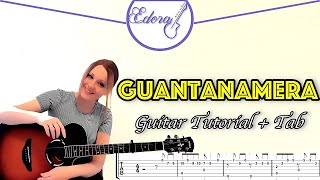 GUANTANAMERA Fingerstyle Guitar Tutorial  Cuban Song [upl. by Gurolinick566]