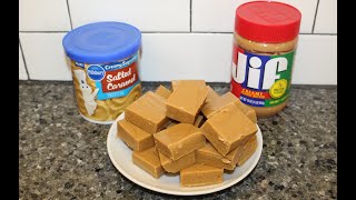 Two Ingredient Salted Caramel Peanut Butter Fudge – SUPER EASY Recipe [upl. by Asseral261]