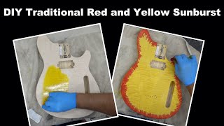 DIY Red and Yellow Sunburst with Leather Dyes [upl. by Aym527]