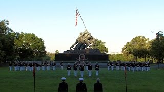 Sunset Parade At USMC War Memorial [upl. by Ellesig]