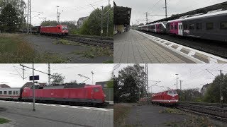 Bahnhof Lehrte mit ICE 2Intercity 1amp2SBahn HannoverWestfalenbahn KISSEnno 1440 und Güterzügen [upl. by Amzaj]